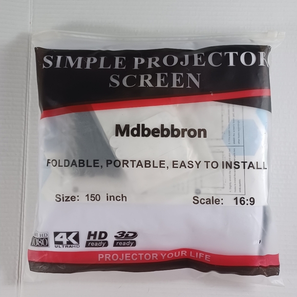 Projection Screen NEW 150 Inch 16:9 Scale Foldable AntiCrease Portable Mdbebbron - Picture 2 of 3